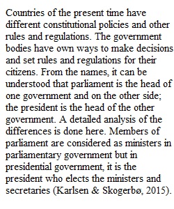 Module 5 Discussion Parliamentary and Presidential Systems